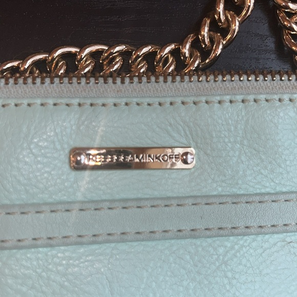 REBECCA MINKOFF Turquoise Leather Small Mac Crossbody Bag Purse - Picture 6 of 9